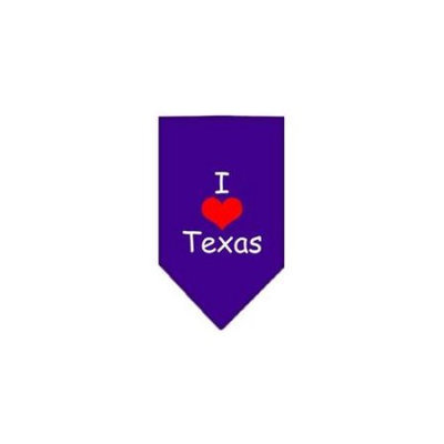 Ahi I Heart Texas Screen Print Bandana Purple Small