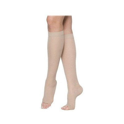 Sigvaris 770 Truly Transparent 20-30 mmHg Women's Open Toe Knee High Sock Size: Medium Short, Color: Natural 33