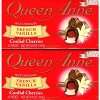 Queen Anne Milk Chocolate French Vanilla Cordial Cherries (2 Pack of 10) 20 Piece Total