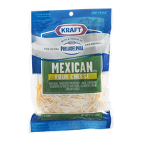 Kraft Shredded Cheese Mexican Style Four Cheese with Philadelphia Cream Cheese