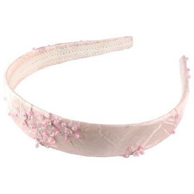 Smoothies Taffita Headband w/Beads Embroidery- Pink 01007