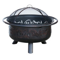 Uniflame Oil Rubbed Bronze Outdoor Firebowl with Swirl Design