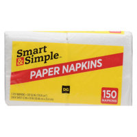 Smart & Simple Paper Napkins - White, 150 ct