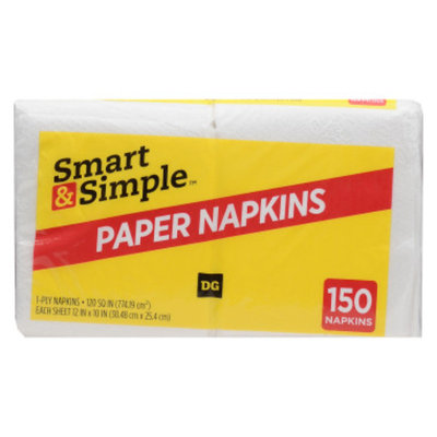 Smart & Simple Paper Napkins - White, 150 ct