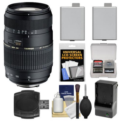 Tamron AF 70-300mm F/4-5.6 Di LD Macro Lens + 2 LP-E5 Batteries with Charger + Accessory Kit for Canon Rebel XS, XSi, T1i Digital SLR Cameras