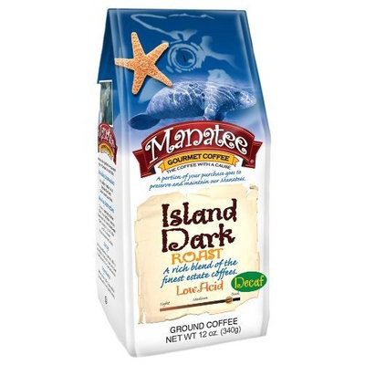 Manatee Island Dark Roast Decaf Ground, 12-Ounce (Pack of 3)