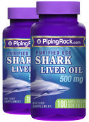 Piping Rock eco Shark Liver Oil 2 Bottles x 100 Softgels