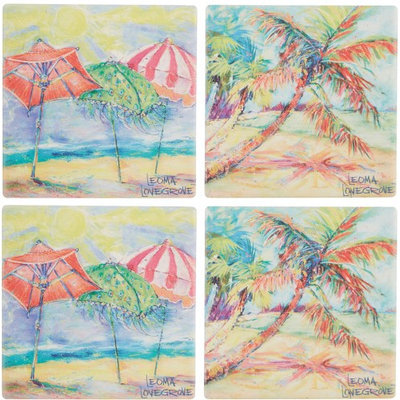 Leoma Lovegrove 4-pc. Palms Covered Coaster Set S/4