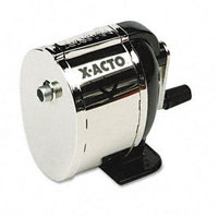 X-ACTO 1041 Boston Model L Table-Mount/Wall-Mount Manual Pencil Sharpener- Black/Chrome