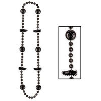 Party Central Pack of 12 Shiny Black Beaded Soccer Ball and Cleat Necklace Party Favors 36