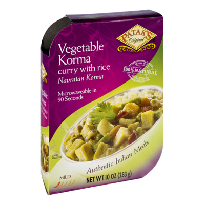 Patak's Vegetable Korma Curry with Rice Authentic Indian Meals