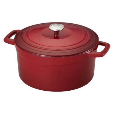 Guy Fieri Porcelain Cast Iron 7 Quart Dutch Oven Red