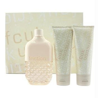 French Connection FCUK Friction Gift Set for Women (Eau De Parfum Spray, Stimulating Body Scrub, Body Lotion)