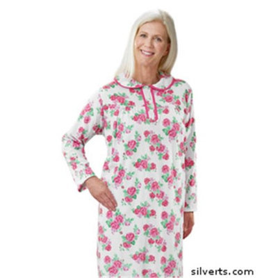 Silvert's Silverts 262010201 Hospital & Home Health Care Night Gown for Womens Rose - 2XL