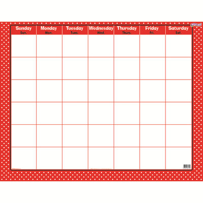 POLKA DOTS RED WIPE OFF CALENDAR
