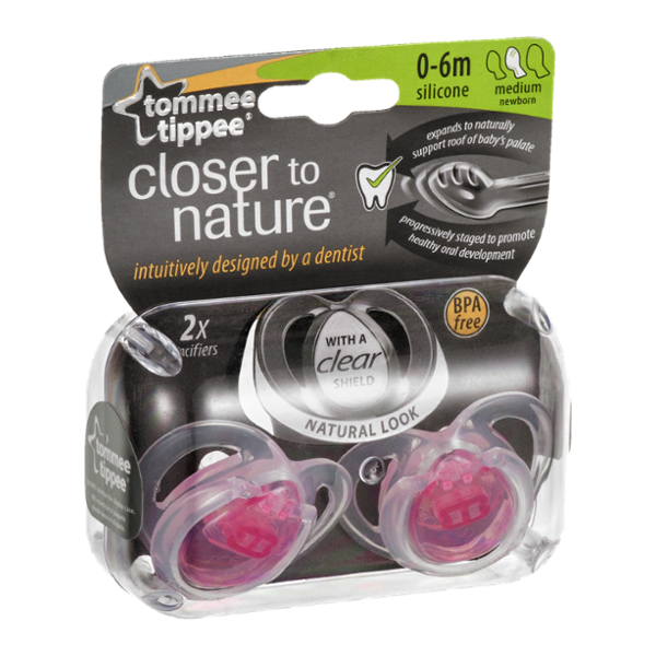 Tommee Tippee Closer to Nature Silicone Pacifiers 0-6M Medium - 2 CT