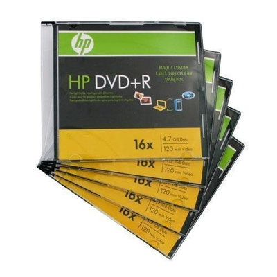 H.P. HP DVD+R 5(10) 5PK 16X 4.7GB 120 min Total of 50 Disks with Jewel Case