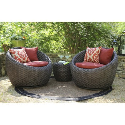 Ace Evert Corona 3-Piece Wicker Patio Conversation Furniture Set