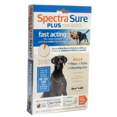 Durvet Spectra Sure PLUS Flea Treatment for 89 to 132-Pound Dogs