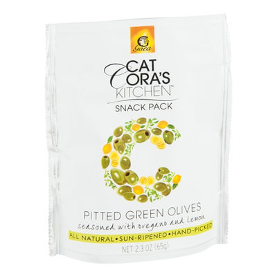 Cat Cora's Kitchen Snack Pack Pitted Green Olives Seasoned with Oregano and Lemon