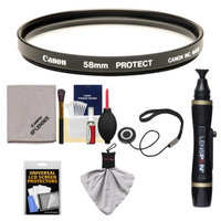 Canon 58mm Screw-in Protection Filter for EF 15mm, 100mm f/2 f/2.8, 18-55mm IS, 75-300mm III, 55-250mm IS, 70-300mm IS, 50mm f/1.4 USM Lenses + Accessory Kit