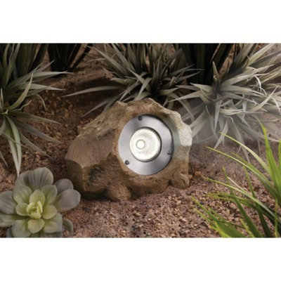 Smith & Hawken Solar Rock Lights Sandstone Brown - 2 pack