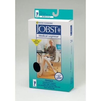 Jobst Women's Opaque 20-30 mmHg Open Toe Thigh High Firm Support Stocking Size: Small, Color: Classic Black