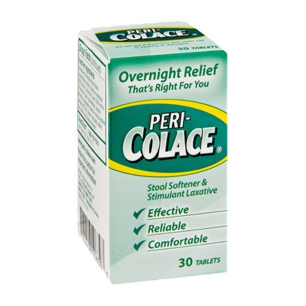 PeriColace Overnight Relief Stool Softener & Stimulant Laxative