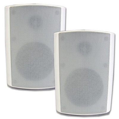 Theater Solutions TS5ODW Indoor or Outdoor Weatherproof HD Mountable White Speaker Pair