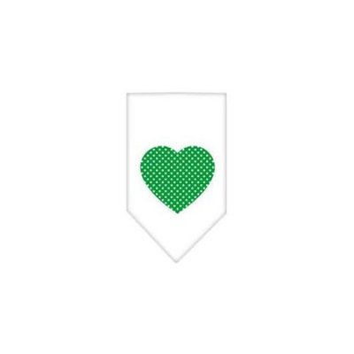 Ahi Green Swiss Dot Heart Screen Print Bandana White Small