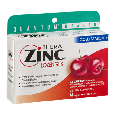 Thera Zinc Lozenges Cherry - 24 CT