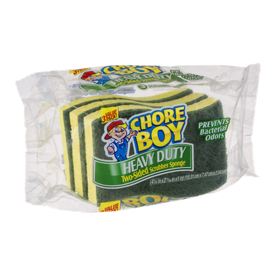 Chore Boy Heavy Duty Two-Sided Scrubber Sponge - 3 CT