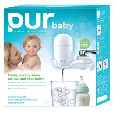 PUR Baby White Vertical Faucet Mount & 1 Basic Filter