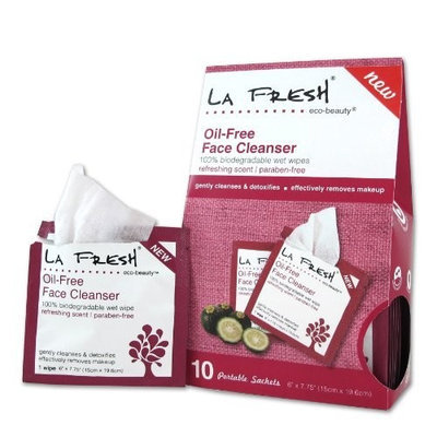 La Fresh Eco Beauty Oil-Free Face Cleanser Wipes, Naturally Fragranced, 10 Count