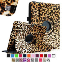 Fintie Rotating Leather Case Cover For Samsung GALAXY Tab 4 10.1 inch Tablet, Leopard Brown