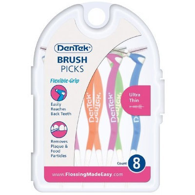 DenTek Narrow Brush Pick 8-count, (Pack of 6)