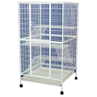 Yml Group 35 in. 4 Levels Small Animal Cage With Wire Bottom Grate and Plastic Tray