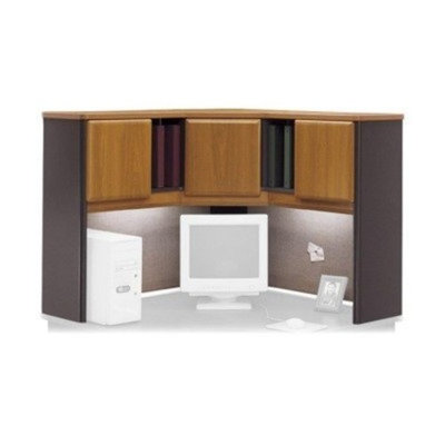 Bush Corner Hutch Natural Cherry/Slate Gray Base