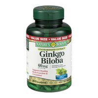 Nature's Bounty Ginkgo Biloba 60mg Herbal Supplement Capsules - 200 CT