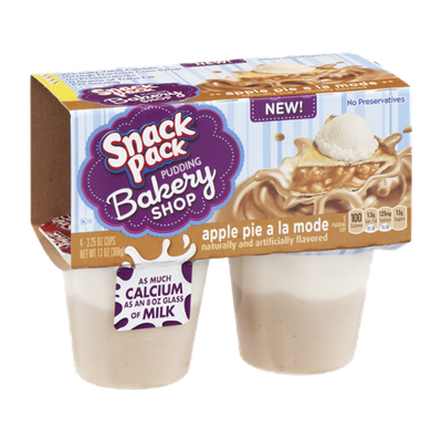 Snack Pack Pudding Bakery Shop Apple Pie A La Mode - 4 CT
