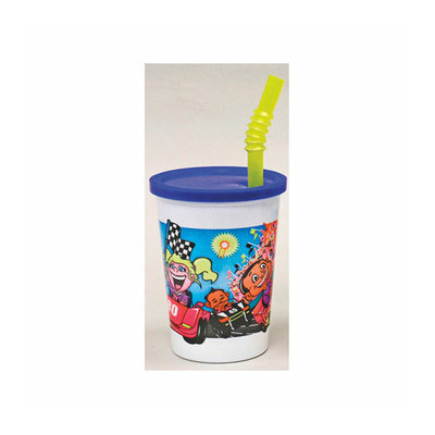 WNA Comet Plastic Kids' Cup with Lids and Straws