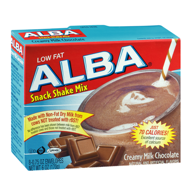 Alba Low Fat Snack Shake Mix Envelopes Creamy Milk Chocolate