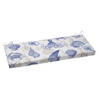 Pillow Perfect Outdoor Bench Cushion - Blue/Tan Sealife