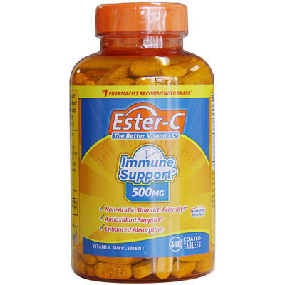 Ester C 500 mg, Better Vitamin C for Immune Support, 300 Coated Tablets, Ester-C Company