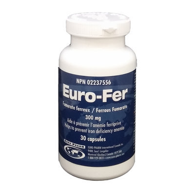 Euro-Fer Ferrous Fumarate Capsules, 300 mg, 30 Capsules