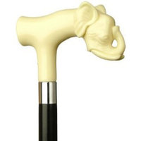 Harvy Elephant Head Black Maple Cane Ivory Handle -Affordable Gift! Item #HAR-9140338
