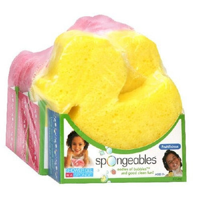 Spongeables Shower Gel in a Sponge, Fruitlicious, 4 Count, 2-Ounce Sponges
