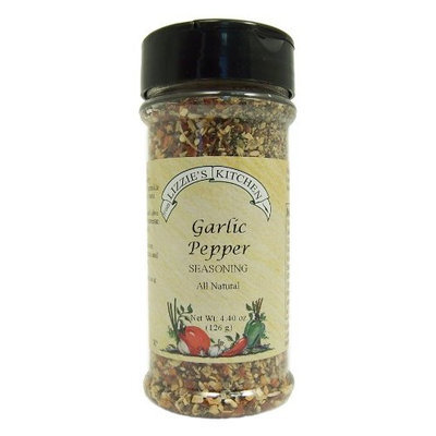 Lizzie's Kitchen Garlic Pepper Seasoning, 4.4 Ounce Plastic Jar