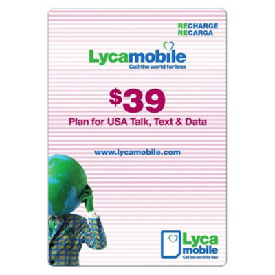 Interactive Communication Lycamobile $39 Pre-Paid Cell Phone Card