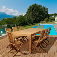 Ballard 9 Piece Rectangular Teak Patio Dining Set